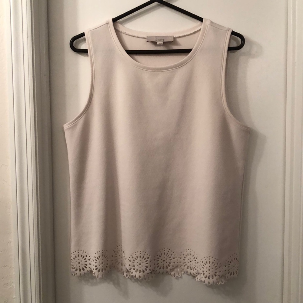 Loft eyelet detail cream blouse - L